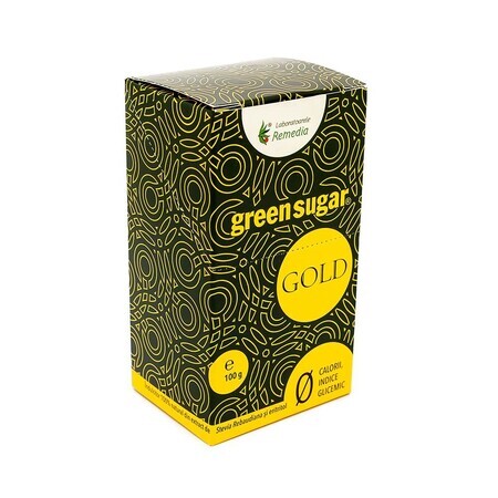 Grüner Zucker Gold, 25 Sticks, Remedia