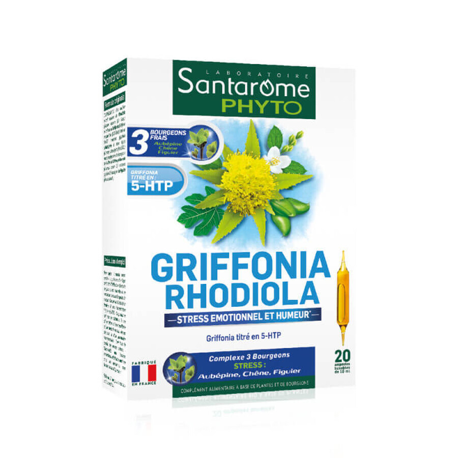 Griffonia Rhodiola, 20 ampollas, Santarome Natural