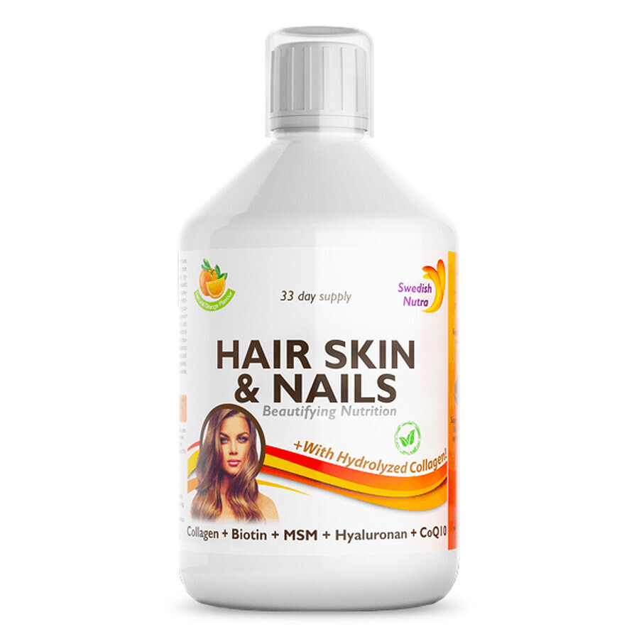 Hair Skin & Nails - Colágeno hidrolizado líquido 1000 mg, 500 ml, Nutra sueco