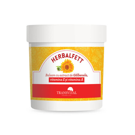 Bálsamo Herbalfett con extracto de caléndula, vitamina E y vitamina A, 250 ml, Transvital