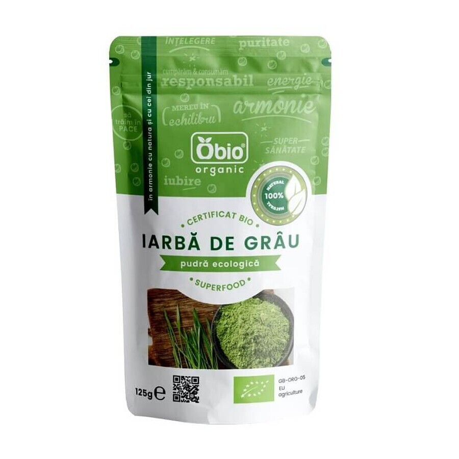 Hierba de trigo en polvo, 125g, Obio