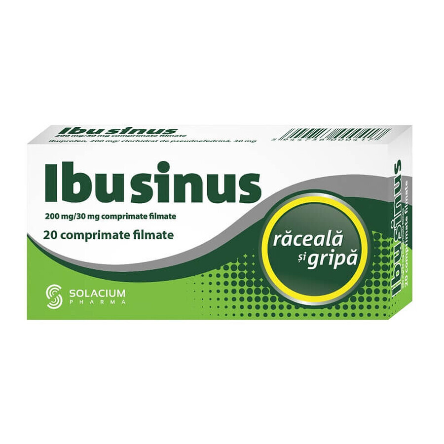 Ibusinus rhume et grippe, 20 comprimés, Solacium Pharma