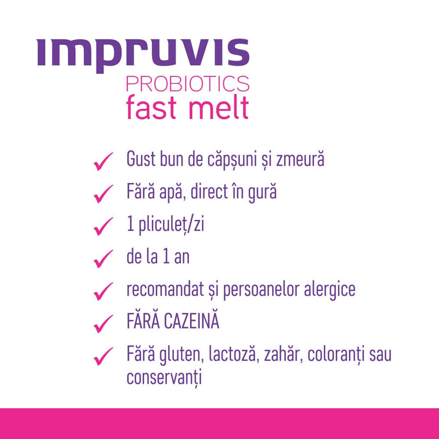 Impruvis Probiotic Fast Melt, 10 sobres, Bifodan