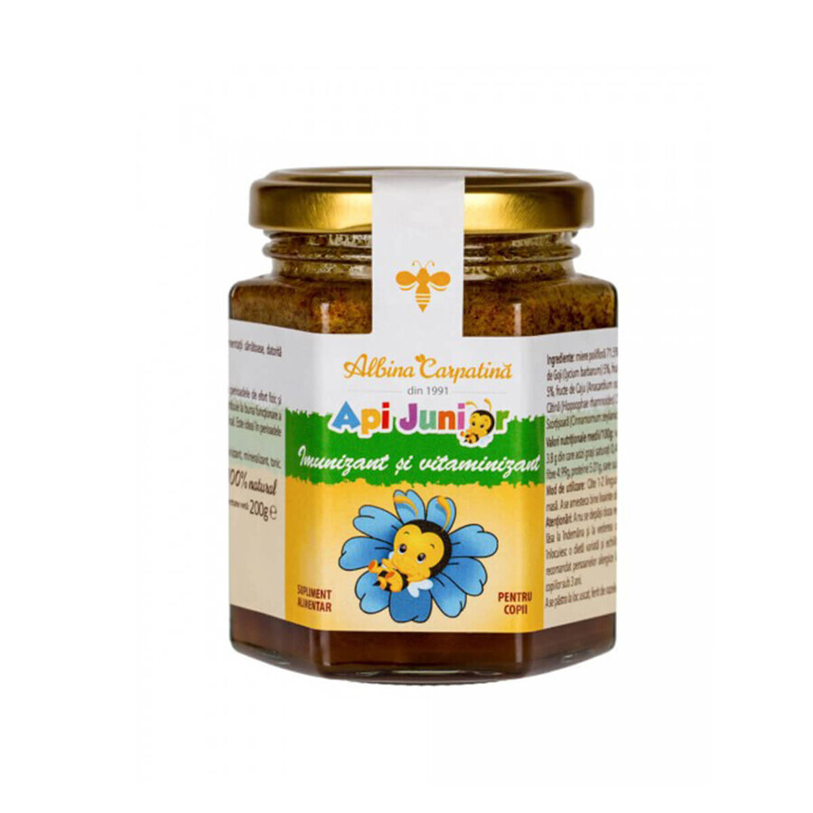 BeeJunior Inmunizante y Vitaminizante Abeja de los Cárpatos, 200 g, Apicola Pastoral Georgescu