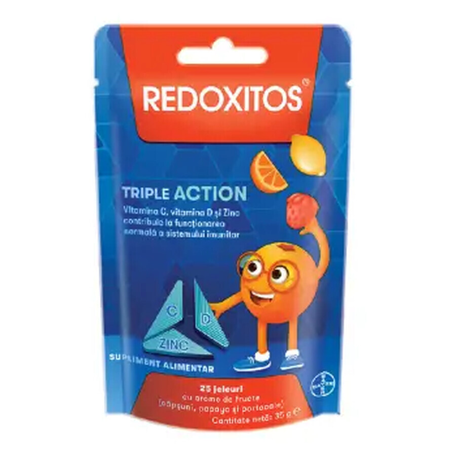 Redoxitos Triple Action per bambini, vitamine per il supporto immunitario avanzato, 25 gelatine, Bayer recensioni