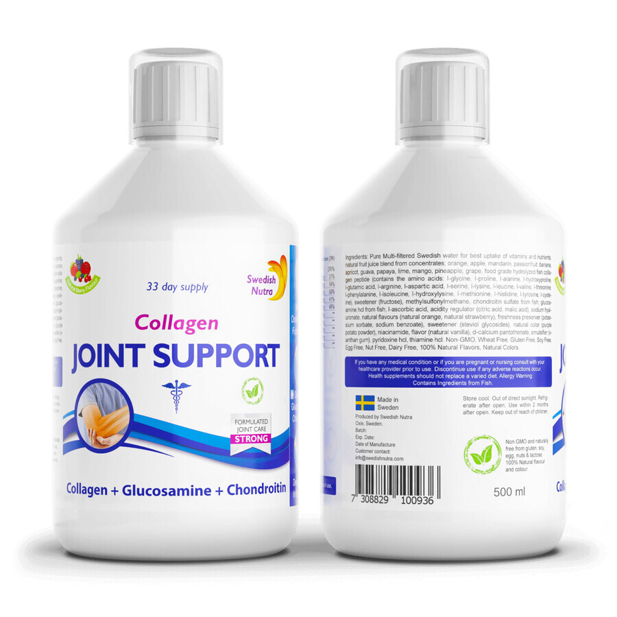 Collagene Liquido Idrolizzato Tipo 2, Joint Support, 5000 mg, 500 ml, Sweedish Nutra 