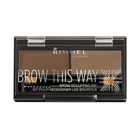 Kit de contournement des sourcils Brow This Way 002 Medium Brown, 1.4 g, Rimmel London