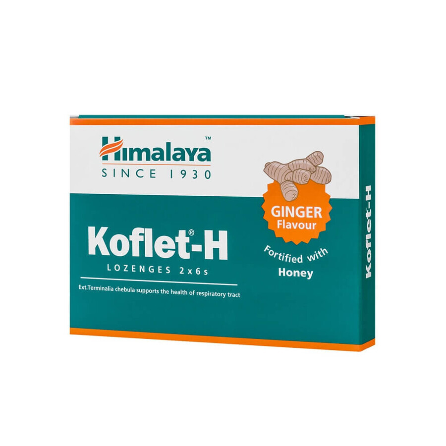 Koflet-H con sabor a jengibre, 12 comprimidos, Himalaya