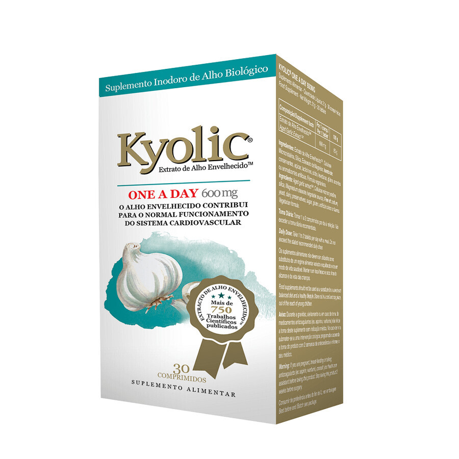 Kyolic One A DAY 600 mg, 30 comprimidos, Kyolic