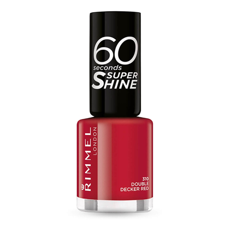 Esmalte de uñas 60 Seconds Shine 310 Double Decker Red, 8 ml, Rimmel London