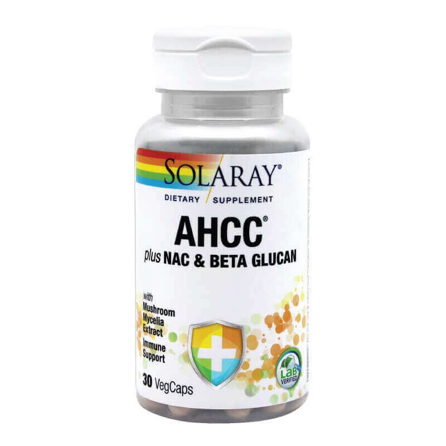 AHCC plus NAC &amp; Beta Glucan Solaray, 30 tabletten, Secom