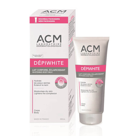 Latte corpo con effetto sbiancante Depiwhite, 200 ml, Acm