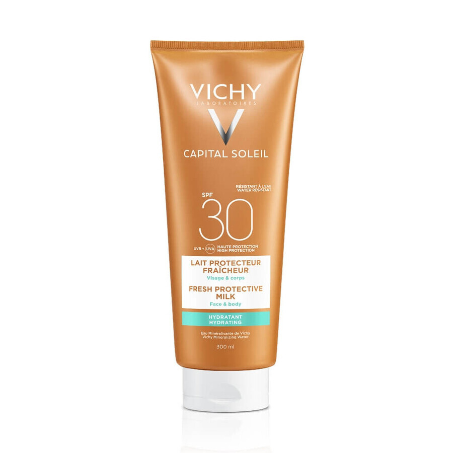 Vichy Capital Soleil Leche Solar Hidratante Rostro y Cuerpo FPS 30, 300 ml