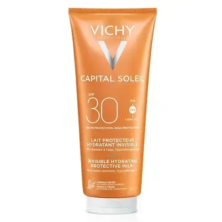 Vichy Capital Soleil Leche Solar Hidratante Rostro y Cuerpo FPS 30, 300 ml