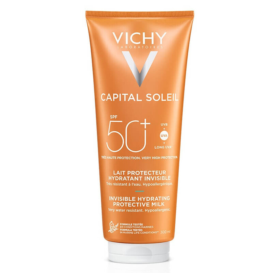 Vichy Capital Soleil Leche Solar Hidratante Rostro y Cuerpo FPS 50+, 300 ml