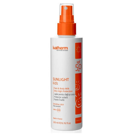 Zonbescherming Babymelk SPF 50+ Zonlicht, 200 ml, Ivatherm