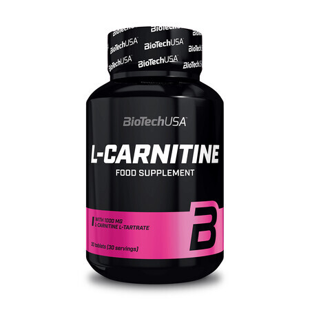 L-Carnitina 1000 mg, 30 comprimidos, BioTech USA