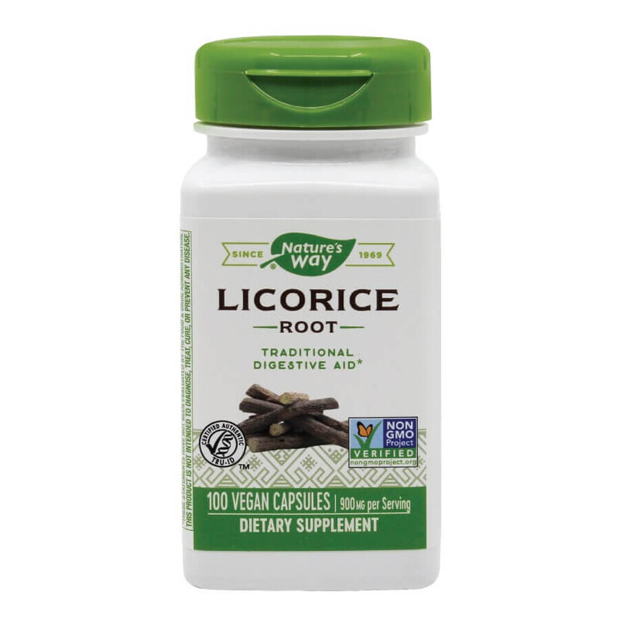 Regaliz (Liquorice) 450 mg Nature's Way, 100 cápsulas, Secom