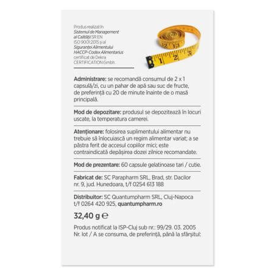 Lipostop met appelazijn, 60 capsules, Parapharm