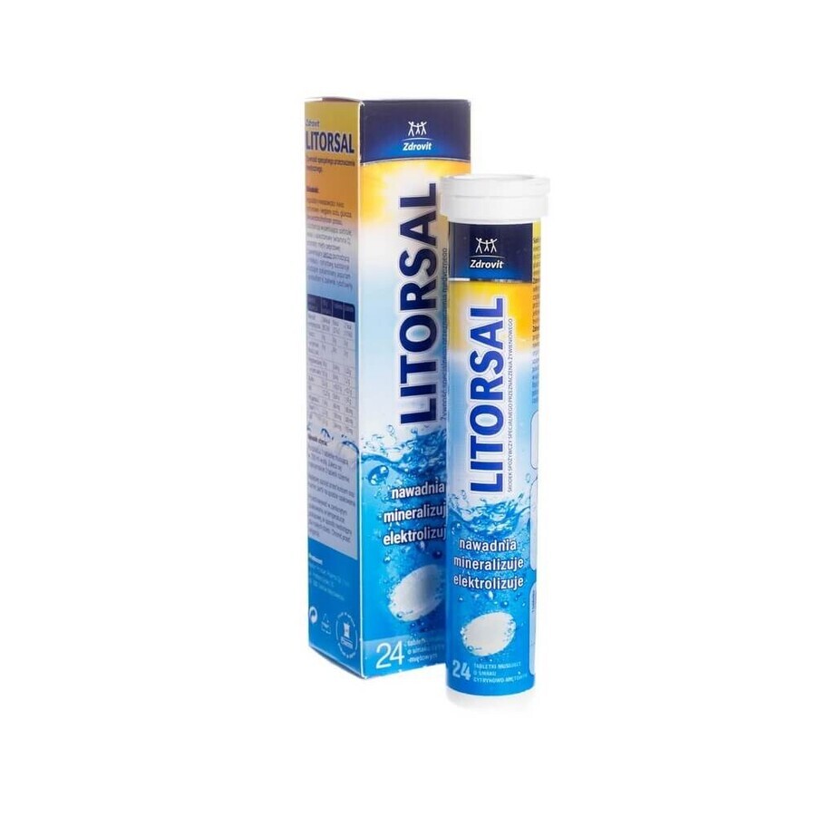 Litorsal with mint and lemon flavour, 24 effervescent tablets, Zdrovit