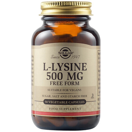 L-Lisina 500 mg, 50 cápsulas, Solgar