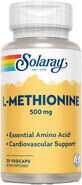 L-Metionina 500mg Solaray, 30 c&#225;psulas, Secom