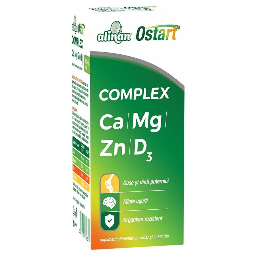 Alinan Ostart Complex Ca Mg Zn D3 jarabe, 200ml, Fiterman Pharma