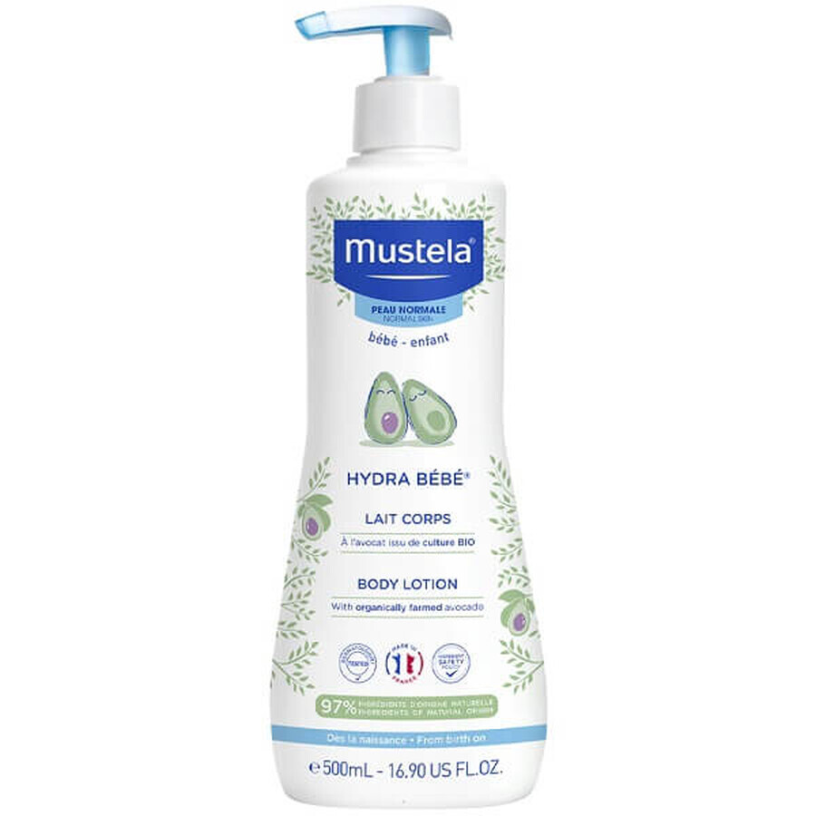 Hydra Bebé Loción Corporal Hidratante Piel Normal, 500 ml, Mustela