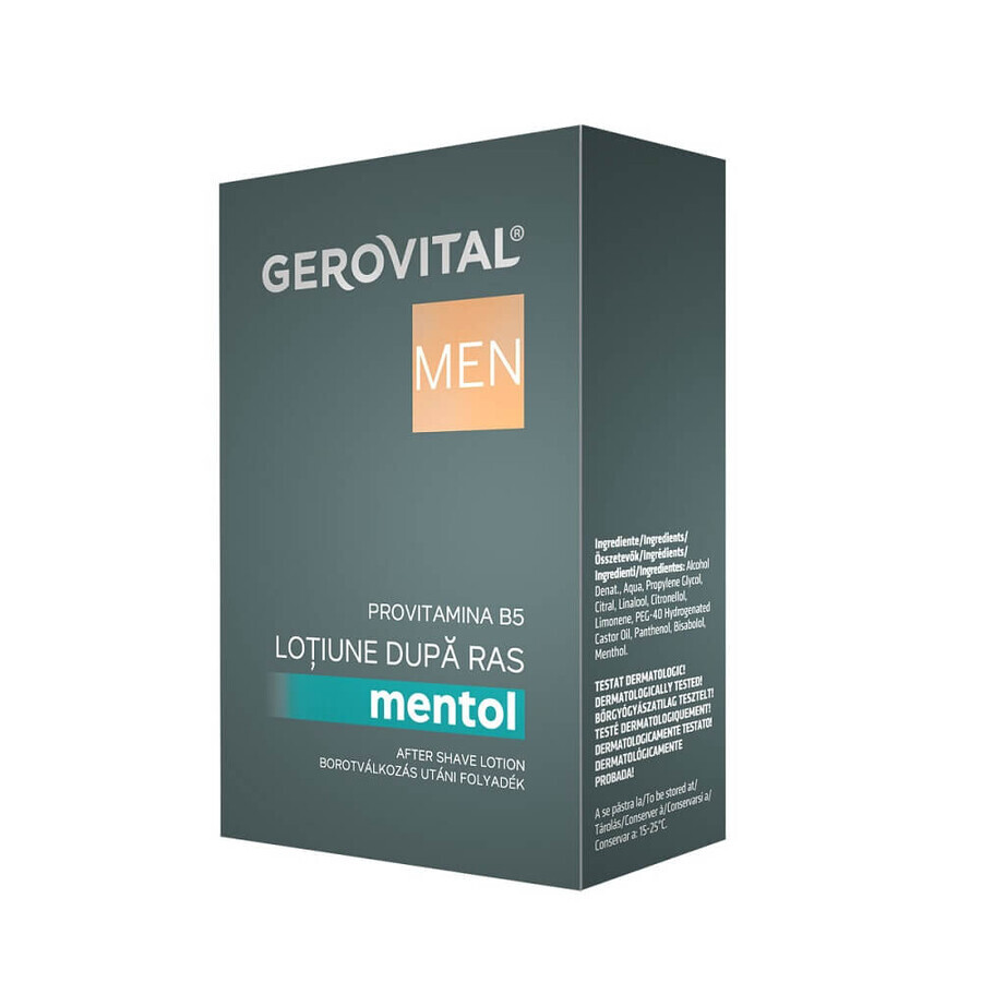 Gerovital Loción Mentolada para Después del Afeitado, 100 ml, Farmec