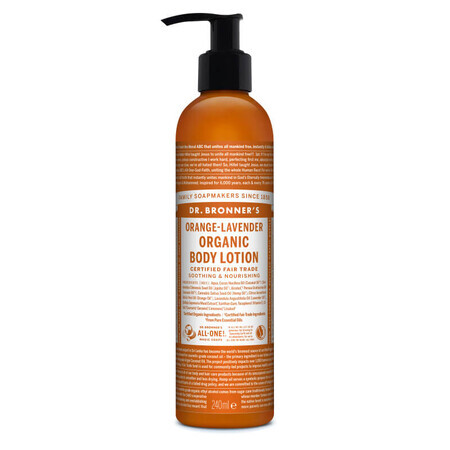 Dr. Bronner's Hand- und Körperlotion mit Orange und Lavendel, 240 ml