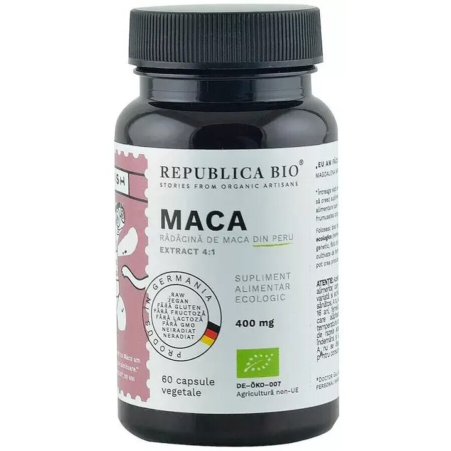 Maca 400 mg, 60 capsules, Republica Bio