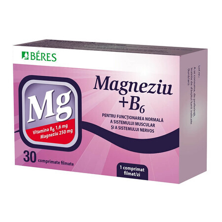 Magneziu + B6, 30 comprimate, Beres Pharmaceuticals Co