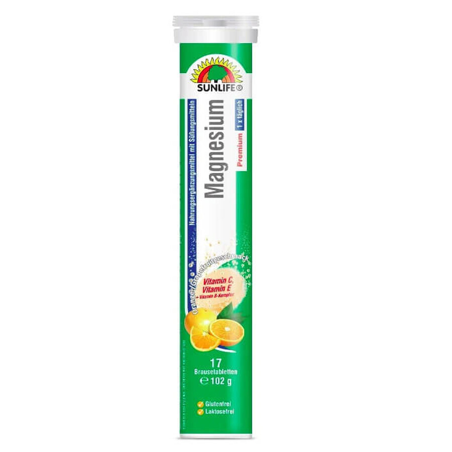 Concentrado de magnesio con vitamina C, E y complejo B, 17 comprimidos, Sunlife