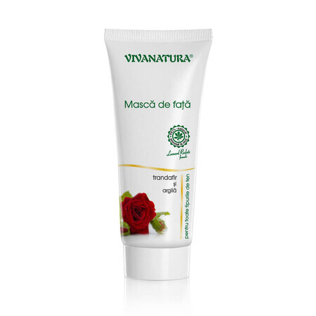 Mascarilla facial con rosa y arcilla activa, 75 ml, Vivanatura