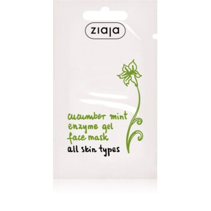 Maschera gel con enzimi di papaya e cetriolo Cetriolo Menta, 7 ml, Ziaja