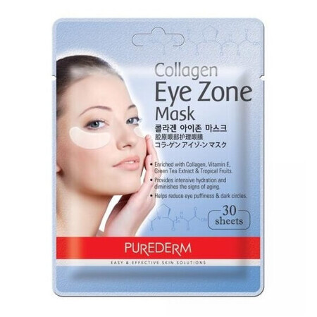 Maschera per gli occhi al collagene, 30 pezzi, Purederm