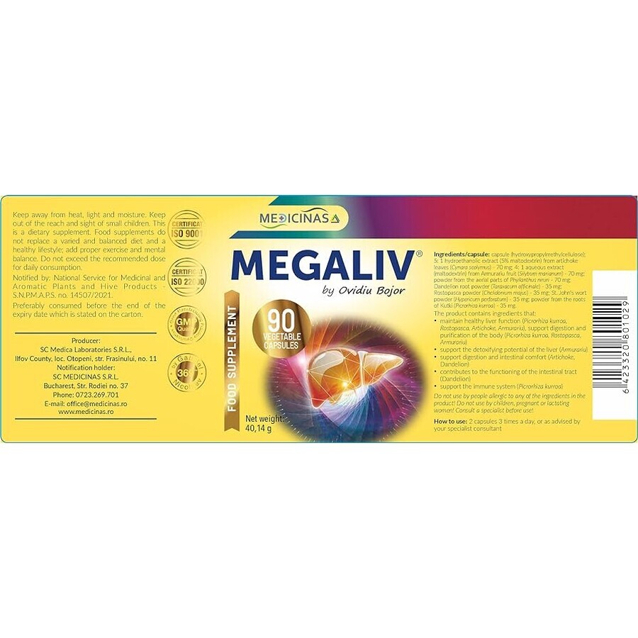 Megaliv, 90 cápsulas, Medicamentos