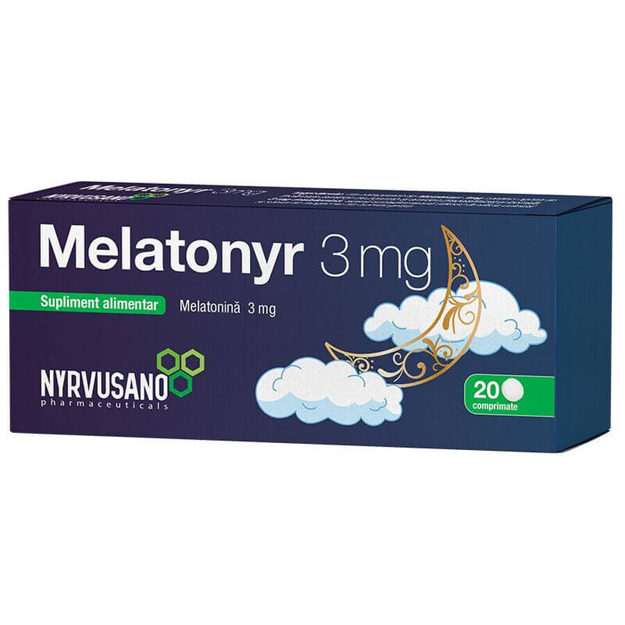 Melatonyr 3 mg, 20 comprimidos, Nyrvusano