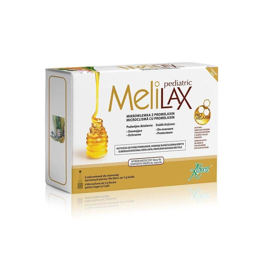 MeliLax microclismos con propóleo Pediátrico, 6 piezas, Aboca