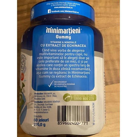 Minimarțieni gominolas con Equinácea Gummy, 60 gominolas, Walmark