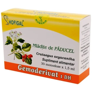Pączki głogu Gemoderivate, 30 pojedynczych dawek Hofigal