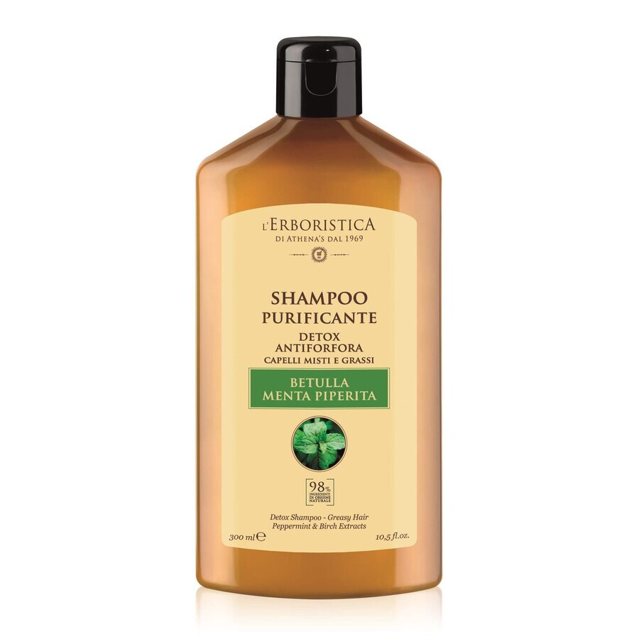 Champú con extracto de abedul y menta, 300 ml, L'Erboristica