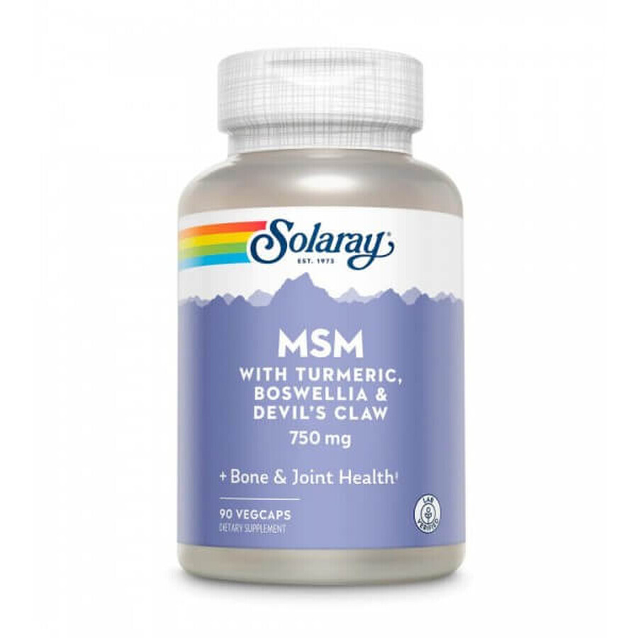 MSM 750 mg Solaray, 90 cápsulas vegetales, Secom