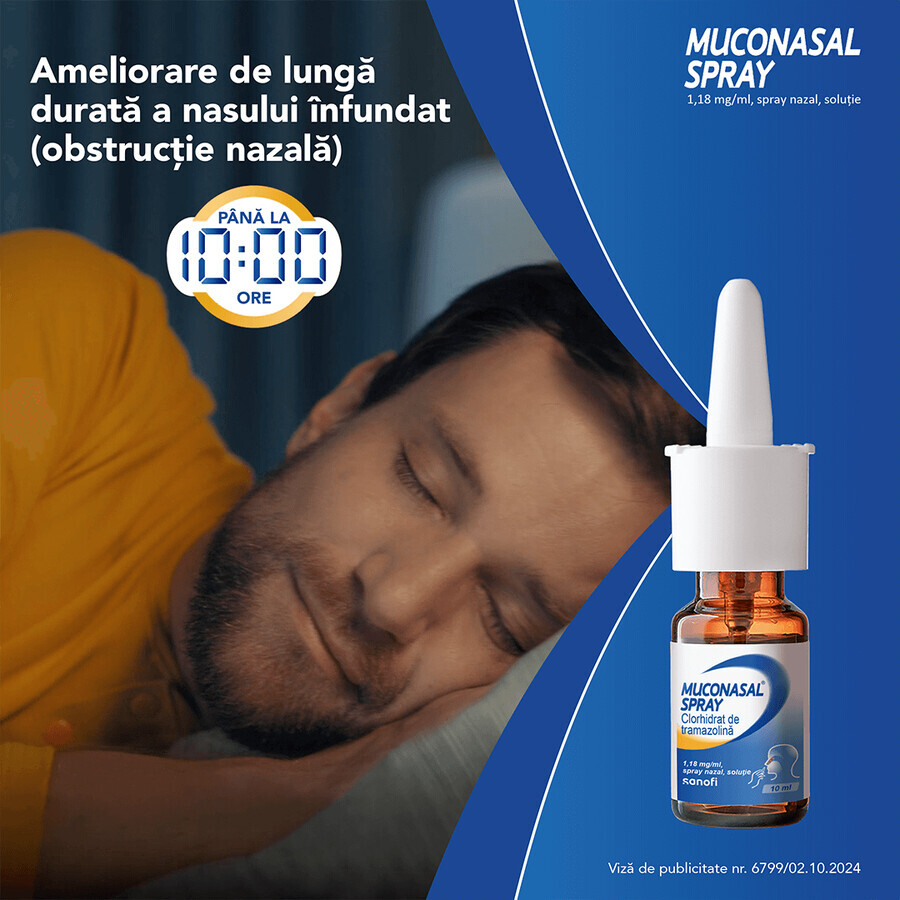 Muconasal spray 1,18 mg, 10 ml, spray nasal, solución, Sanofi