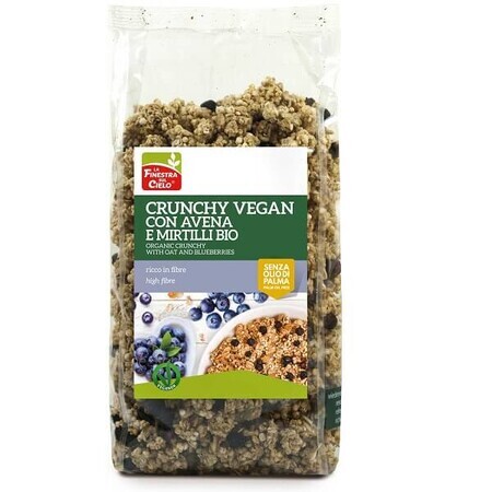 Musli crujiente con copos de avena y arándanos, 375 g, La Finestra Sul Cielo