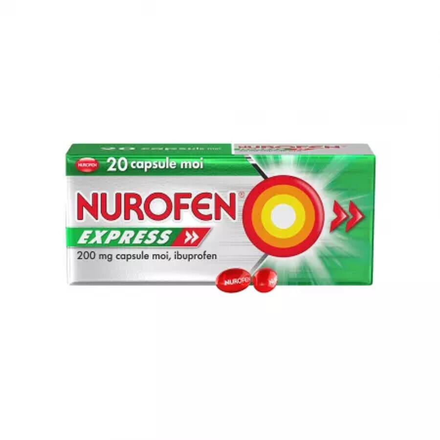 Nurofen Express 200 mg, 20 cápsulas, Reckitt Benckiser Healthcare