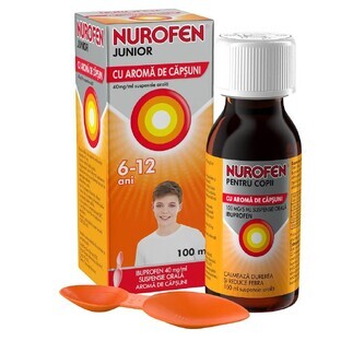 Nurofen Junior sabor fresa, 6-12 años, 100 ml, Reckitt Benckiser Healthcare