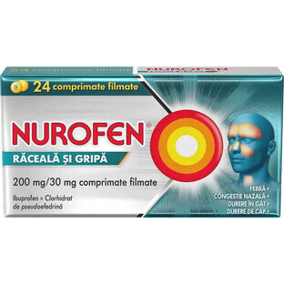 Nurofen Gripe y Resfriado 200mg, 24 comprimidos, Reckitt Benckiser Healthcare