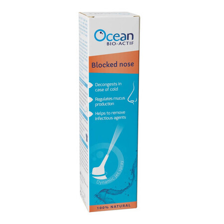 Ocean BIO-ACTIF Verstopfte Nase, Hypertonisches Meerwasser für Erwachsene, 125ml, Yslab