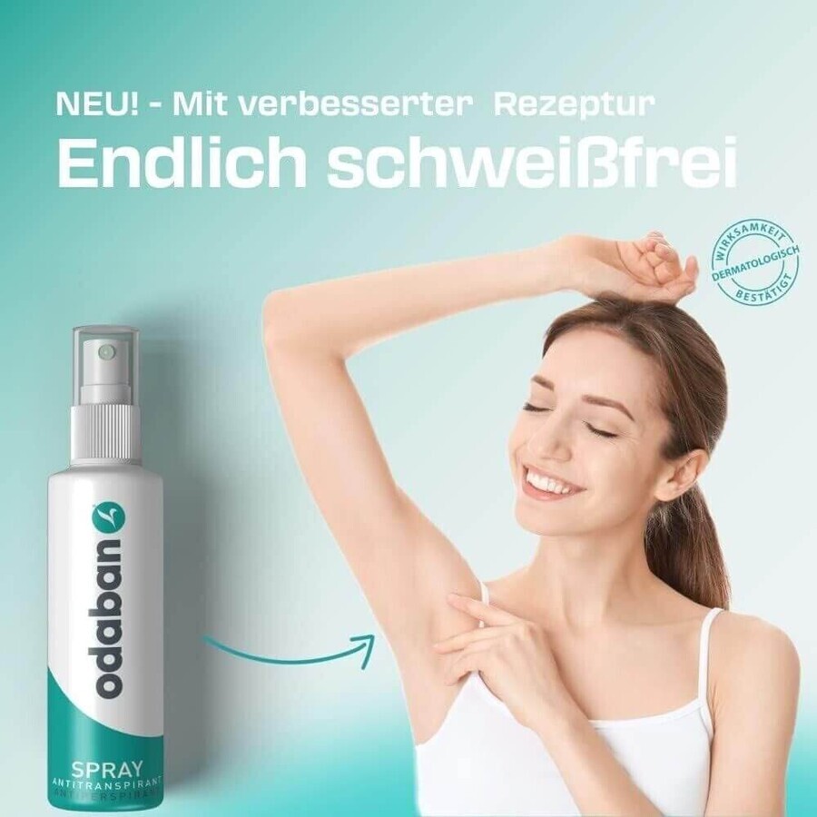 Odaban - Discrete spray voor oksels, voeten, handpalmen en gezicht, 30 ml, Mdm Healthcare